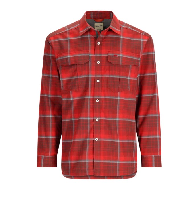 Simms ColdWeather Shirt | Cutty Red Ombre Plaid - Sportinglife Turangi